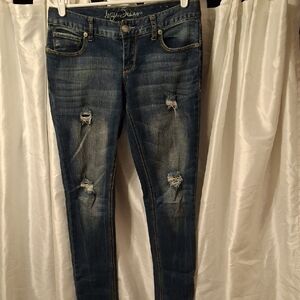 Ashley By 26 International Distressed Blue Skinny Jeans 3/4